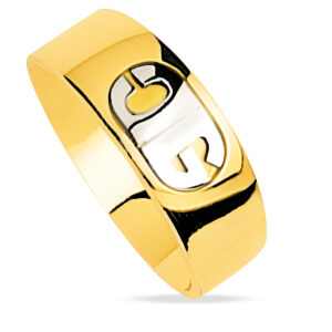 Chevalière homme - Or Jaune et Blanc 18k - Personnalisable 2 initiales