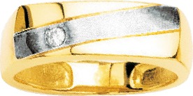 Chevalière homme - Or 9k rhodié - Diamant 0.04ct GH P1 - Personnalisable gravure Extérieur