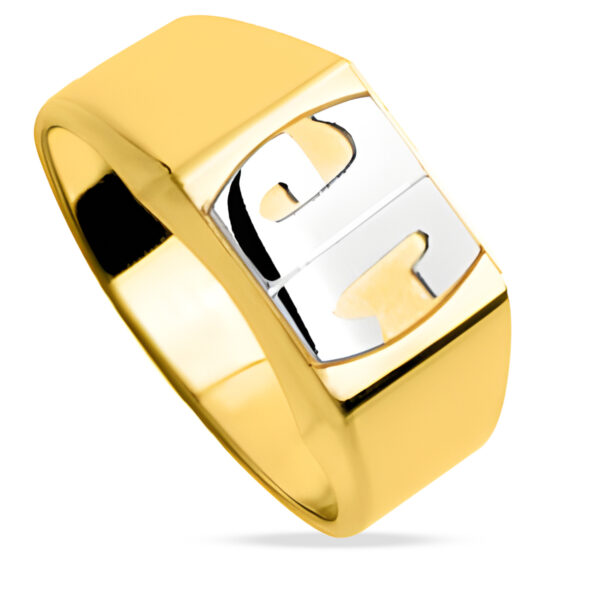 Chevalière homme - Or Jaune et Blanc 18k - Personnalisable 2 initiales