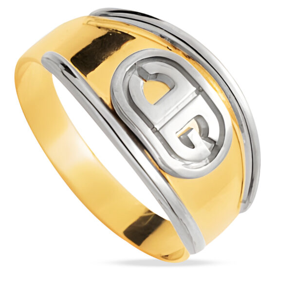 Chevalière homme - Or Jaune et Blanc 18k - Personnalisable 2 initiales