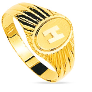 Chevalière homme - Or 18k - Personnalisable 1 initiale