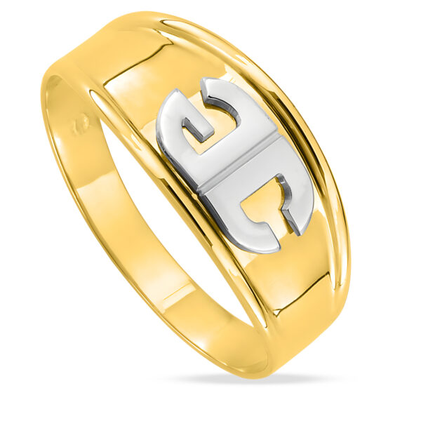 Chevalière homme - Or Jaune et Blanc 18k - Personnalisable 2 initiales