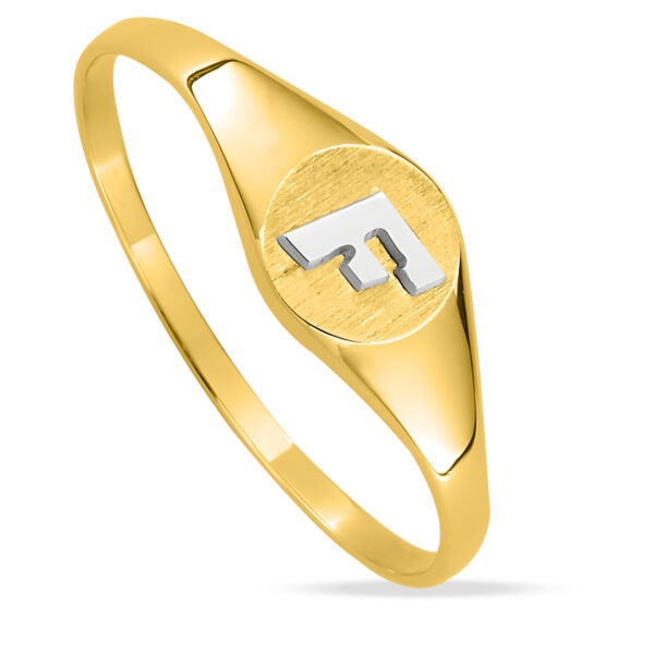 Chevalière homme - Or Jaune et Blanc 18k - Personnalisable 1 initiale