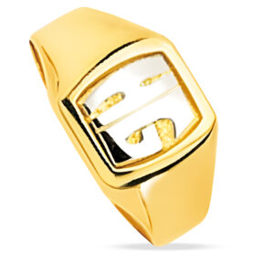 Chevalière homme - Or Jaune et Blanc 18k - Personnalisable 2 initiales