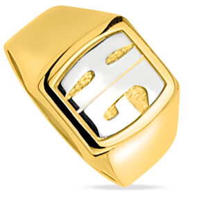 Chevalière homme - Or Jaune et Blanc 18k - Personnalisable 2 initiales