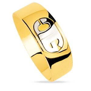 Chevalière homme - Or Jaune et Blanc 18k - Personnalisable 2 initiales